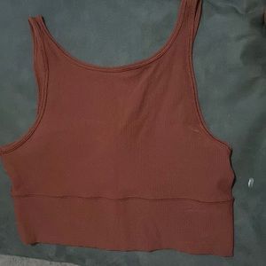 LULULEMON PIVOT TANK TOP, 12, BROWNISH/RED
